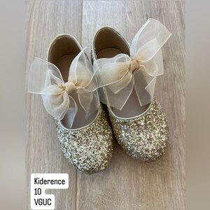 Gold Sparkly Kids Shoes size 10
